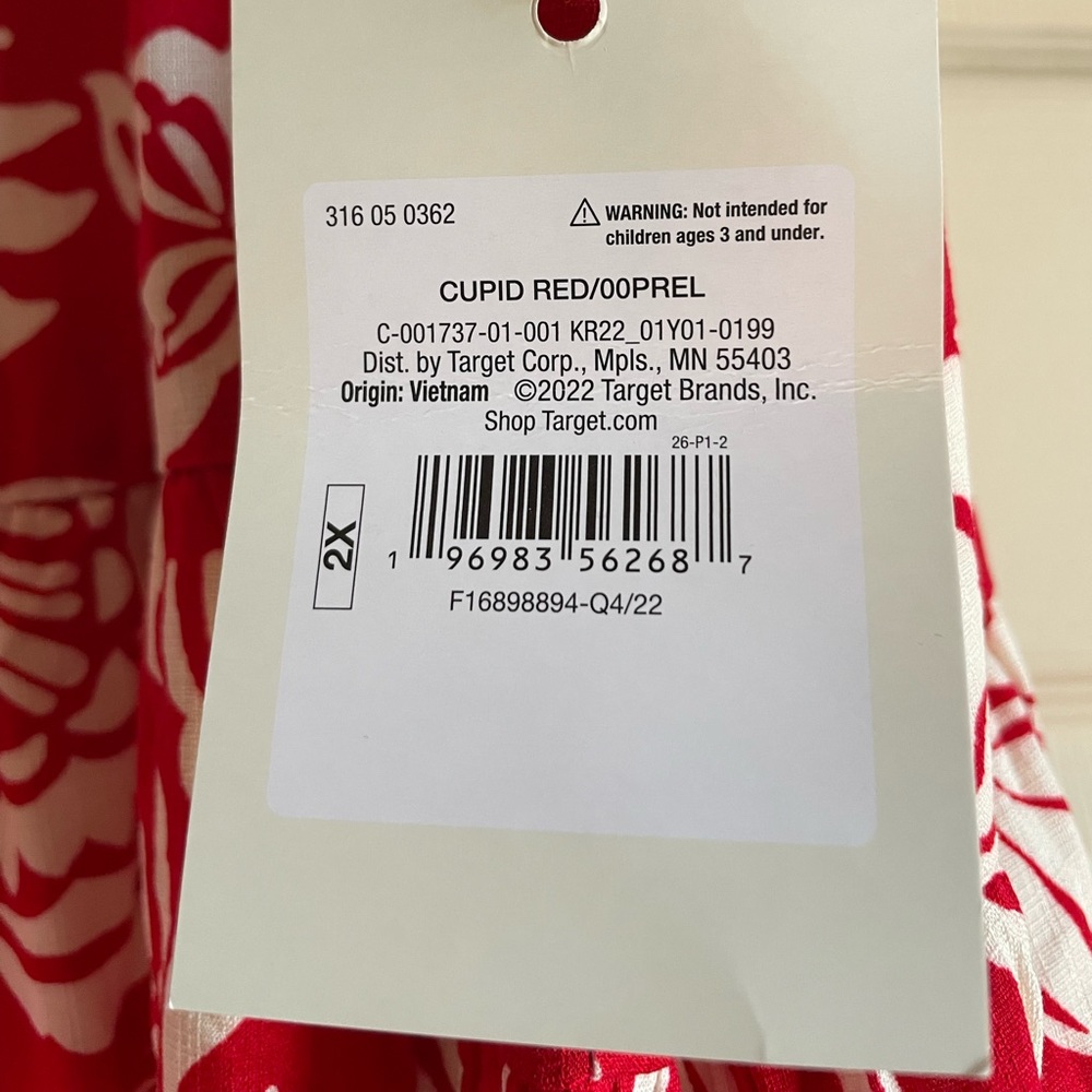 Knox Rose Women's Size 2X Red & White Floral Skirt - Picture 6 of 13